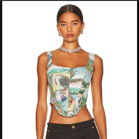 Miaou Tops - Miaou Campbell Corset in Postcard